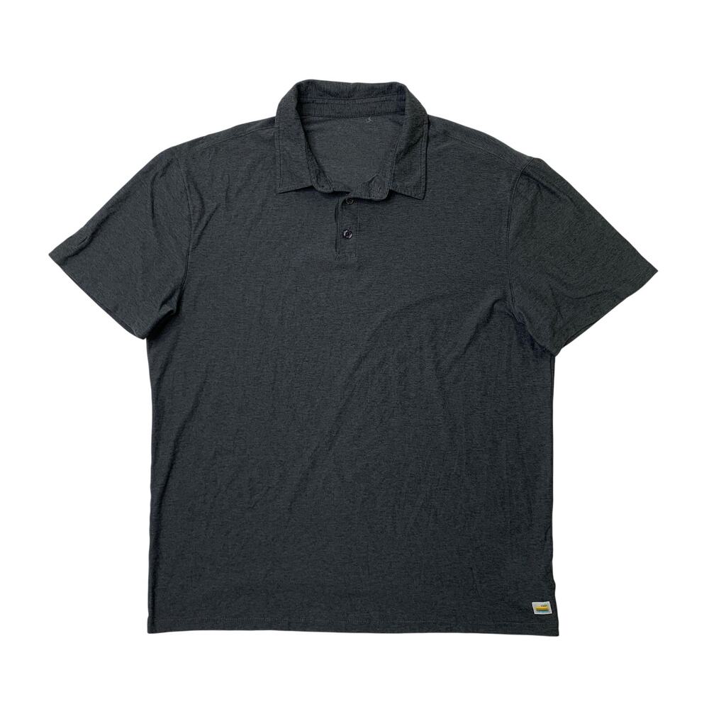 Vuori Polo Shirt Mens L Large Charcoal Strato Tech Heathered Performance Golf